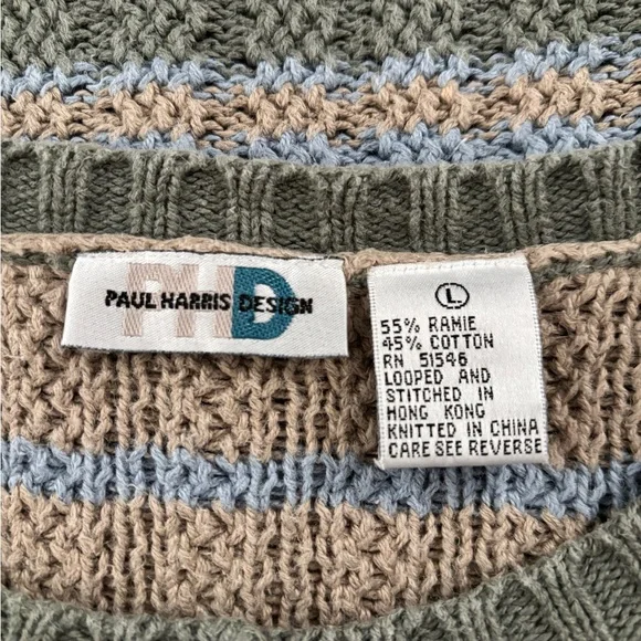 PAUL HARRIS DESIGN Cotton Ramie -size L -VINTAGE Cardigan -FITS LIKE MEDIUM - Picture 6 of 6